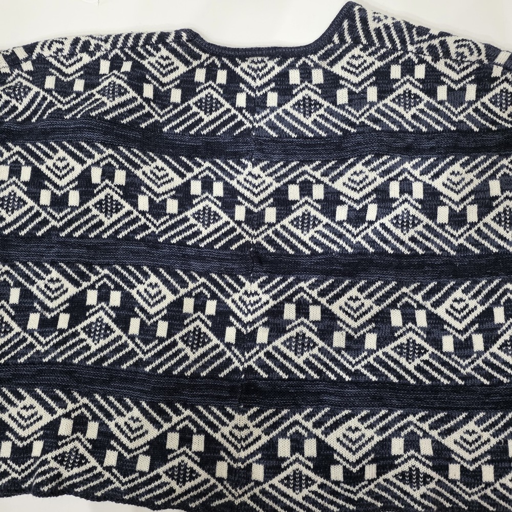 Kim Rogers Cardigan Womens Med Navy Aztec Open Cardigan Boho Cozy Soft Geometric - Picture 5 of 11